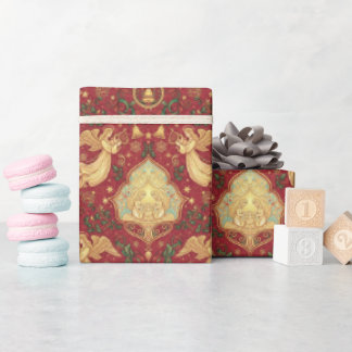 Victorian Nativity Angels Christmas Wrapping Paper Presentpapper