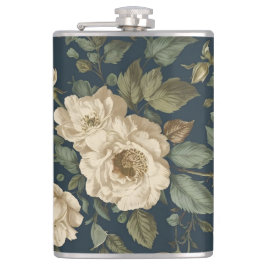 Victorian Navy & Cream Floral Botanical Blanket Fickplunta