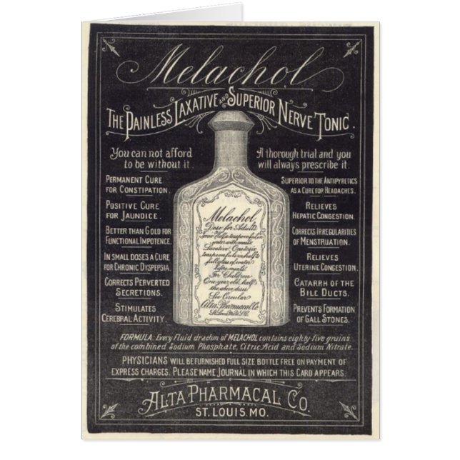 Victorian Nerve Tonic Hälsningskort (Framsidan)