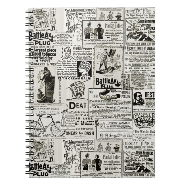 VICTORIAN NEWSPAPER ADS FUNNY AMUSING 1890 S ANTECKNINGSBOK (Framsidan)