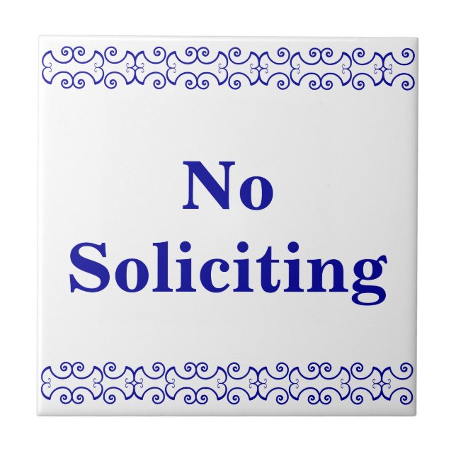 Victorian No Soliciting Sign Kakelplatta (Framsidan)