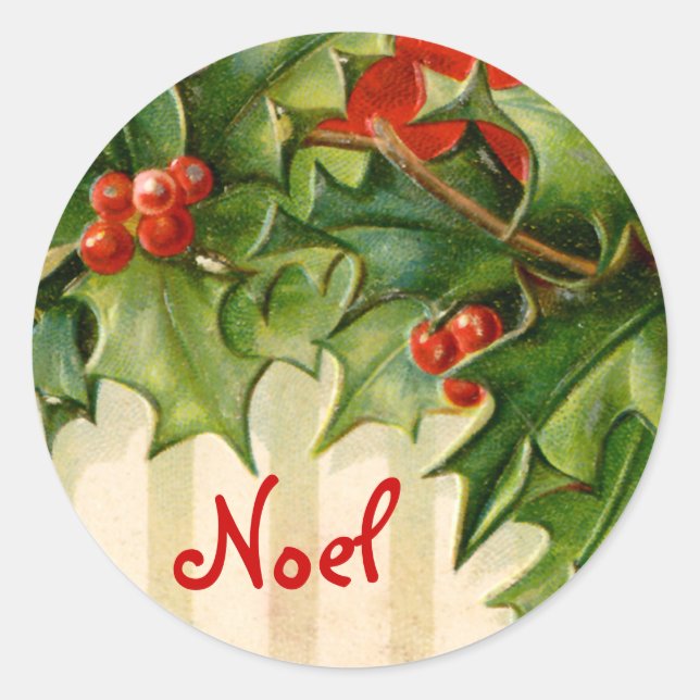 Victorian Noel-juldekalk Runt Klistermärke (Framsida)