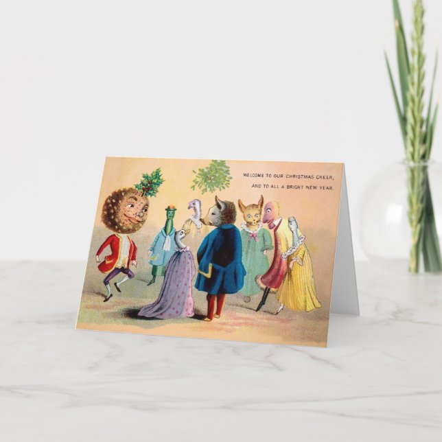 Victorian Odd jul Party Card Helgkort (Framsida)