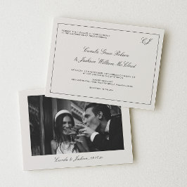 Victorian Old Money Black and Cream Wedding  Inbjudningar