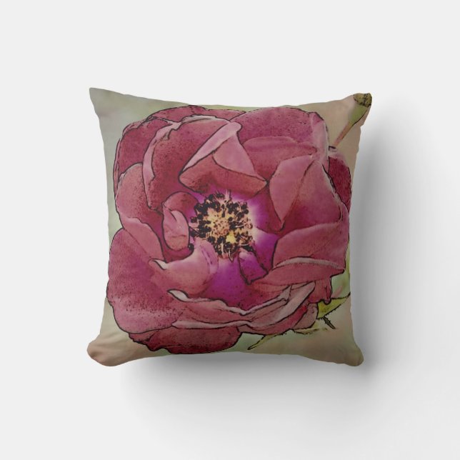 Victorian Open Ro Dekorativ kudde-Mauve Back Kudde (Framsida)