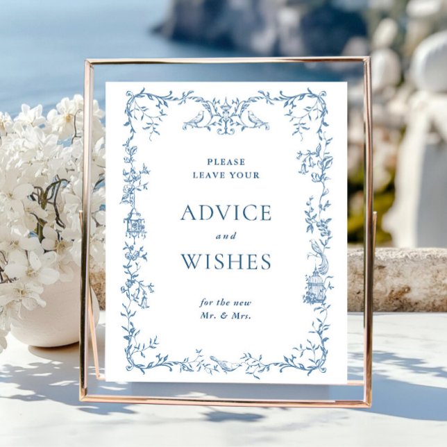 Victorian Ornate Dusty Blue Advice & Önskemål Poster (Skapare uppladdad)