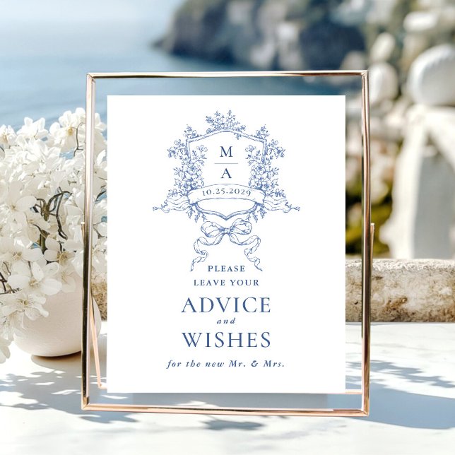 Victorian Ornate Dusty Blue Advice & Önskemål Poster (Skapare uppladdad)