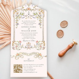 Victorian Ornate Grace Blommigt Bröllop QR-kod