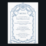 Victorian Ornate Grace Blommigt Dusty Blue Bröllop Meny<br><div class="desc">Om du vill göra ytterligare anpassningar klickar du på länken "anpassa ytterligare" och användor verktyg som är utformat för att ändra mallen.</div>