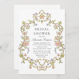 Victorian Ornate Grace Blommigt Möhippa Inbjudningar