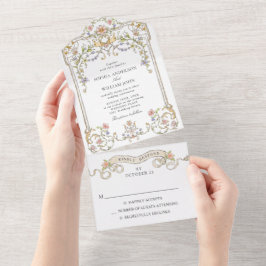 Victorian Ornate Grace Blommigt Ram Bröllop