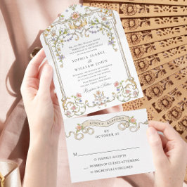 Victorian Ornate Grace Blommigt Ram Bröllop