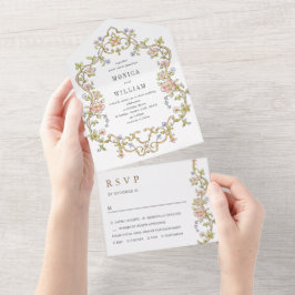 Victorian Ornate Grace Blommigt Ram Bröllop