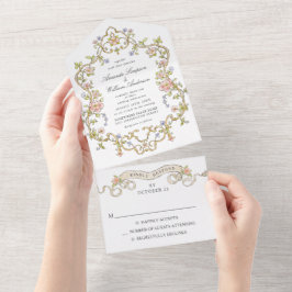 Victorian Ornate Grace Blommigt Ram Bröllop