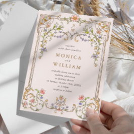 Victorian Ornate Grace Blommigt Ram Bröllop Inbjudningar