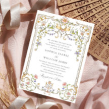 Victorian Ornate Grace Blommigt Ram Bröllop