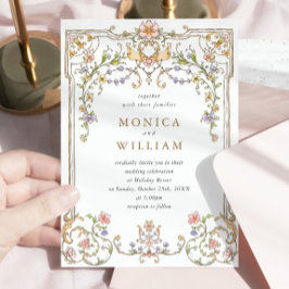 Victorian Ornate Grace Blommigt Ram Bröllop Inbjudningar