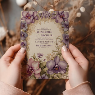 Victorian Ornate Grace Blommigt Ram Bröllop Inbjudningar