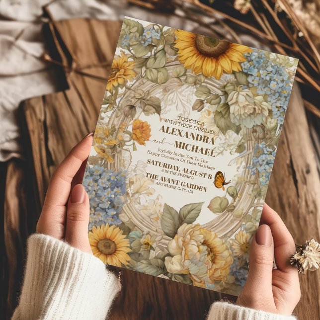 Victorian Ornate Grace Blommigt Ram Bröllop Inbjudningar (Skapare uppladdad)