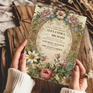 Victorian Ornate Grace Blommigt Ram Bröllop Inbjudningar