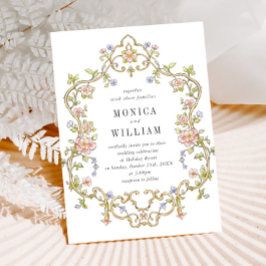 Victorian Ornate Grace Blommigt Ram Bröllop Inbjudningar