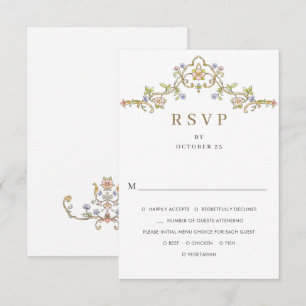 Victorian Ornate Grace Blommigt Ram Bröllop OSA Kort