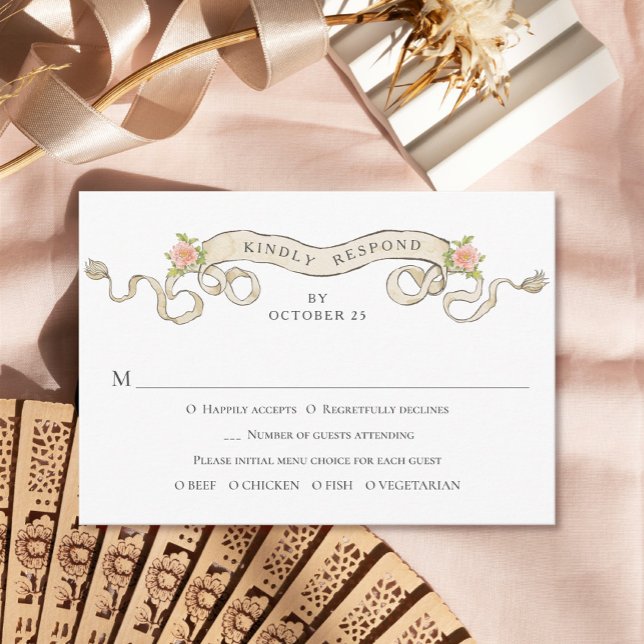 Victorian Ornate Grace Blommigt Ram Bröllop OSA Kort (Skapare uppladdad)