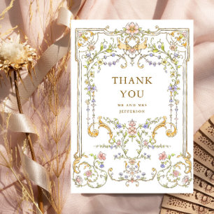 Victorian Ornate Grace Blommigt Ram Bröllop Tack Kort