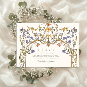 Victorian Ornate Grace Blommigt Ram Bröllop Tack Kort