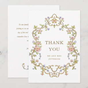 Victorian Ornate Grace Blommigt Ram Bröllop Tack Kort