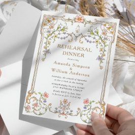 Victorian Ornate Grace Blommigt Rehearsal Dinner Inbjudningar