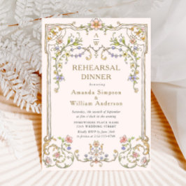 Victorian Ornate Grace Blommigt Rehearsal Dinner Inbjudningar