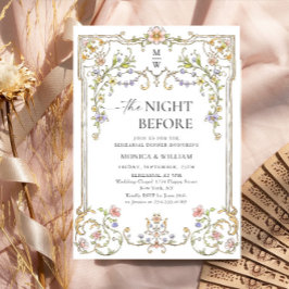 Victorian Ornate Grace Blommigt Rehearsal Dinner Inbjudningar