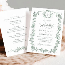 Victorian Ornate Grace Blommigt Sage Grönt Bröllop