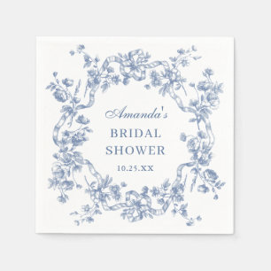 Victorian Ornate Grace Blue Blommigt Möhippa Pappersservett