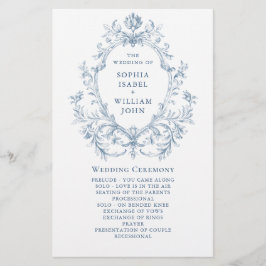 Victorian Ornate Grace Bröllop Ceremony-programmet