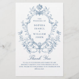 Victorian Ornate Grace Bröllop Ceremony-programmet