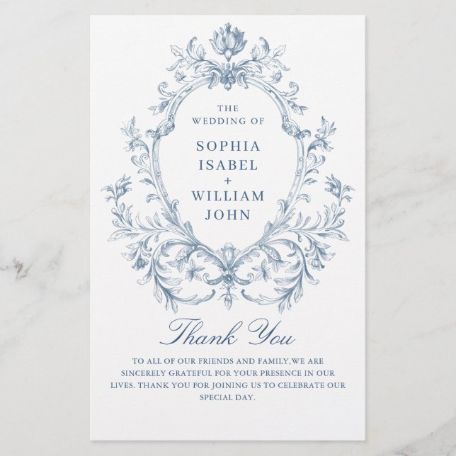 Victorian Ornate Grace Bröllop Ceremony-programmet (Framsida)