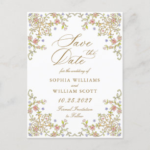 Victorian Ornate Grace Bröllop spara datum Vykort