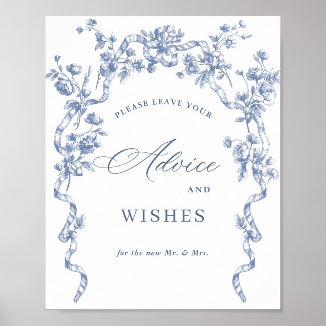 Victorian Ornate Grace Dusty Blue Advice & Önskemå Poster (Framsidan)