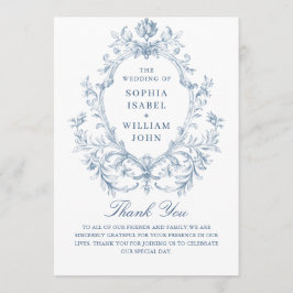 Victorian Ornate Grace Dusty Blue Bröllop Ceremony Program