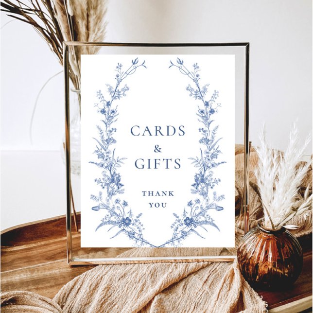 Victorian Ornate Grace Dusty Blue Cards and Gifts Poster (Skapare uppladdad)