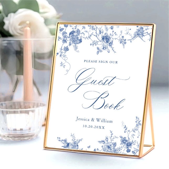 Victorian Ornate Grace Dusty Blue Guestbook-tecken Poster (Skapare uppladdad)