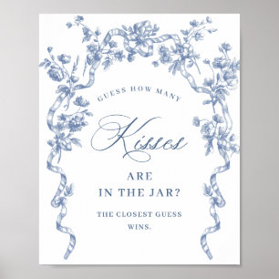 Victorian Ornate Grace Dusty Blue Möhippa Poster