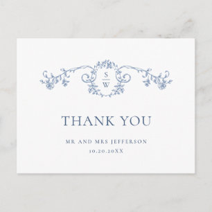 Victorian Ornate Grace Dusty Blue Tack Vykort