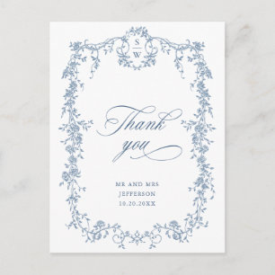 Victorian Ornate Grace Dusty Blue Tack Vykort