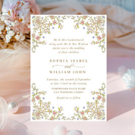 Victorian Ornate Grace Pastel Blommigt Bröllop Inbjudningar