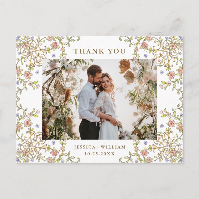 Victorian Ornate Grace QR-kod Photo Tack Vykort (Framsida)