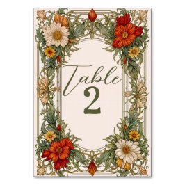 Victorian Ornate Gräns med Wildblomma Bröllop Bordsnummer