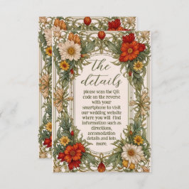 Victorian Ornate Gräns med Wildblomma Bröllop Tilläggskort